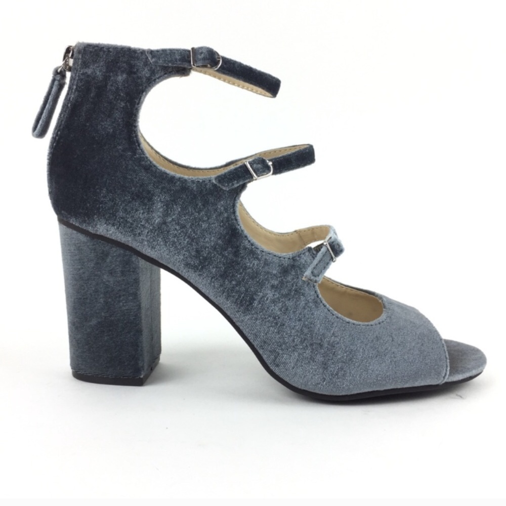 New Blue Suede Multi-Strap Heel